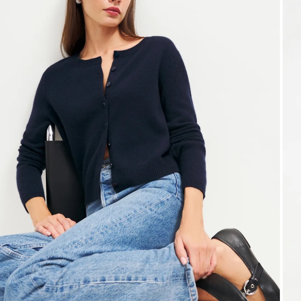 Reformation Clara Cardigan / Small / Navy